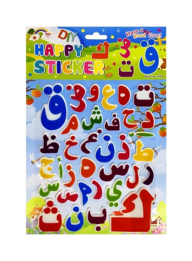 NIBEMINENT 2-Piece 3D Arabic Alphabets Art Sticker for Children Early Education Toy - Image 3