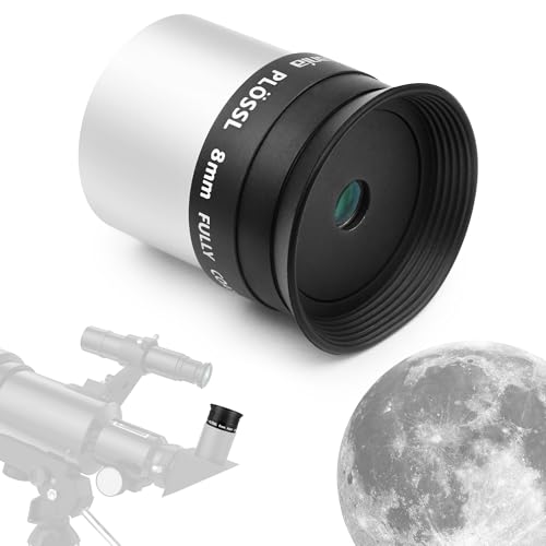 Astromania Telescope Plossl Eyepiece 8mm, 50 Degree Apparent Field of View Plossl Lens with Fully Multi Coated 4-Element, Metal Telescope Accessory for Standard 1.25 Inch Astronomy Filter Thread - Image 1