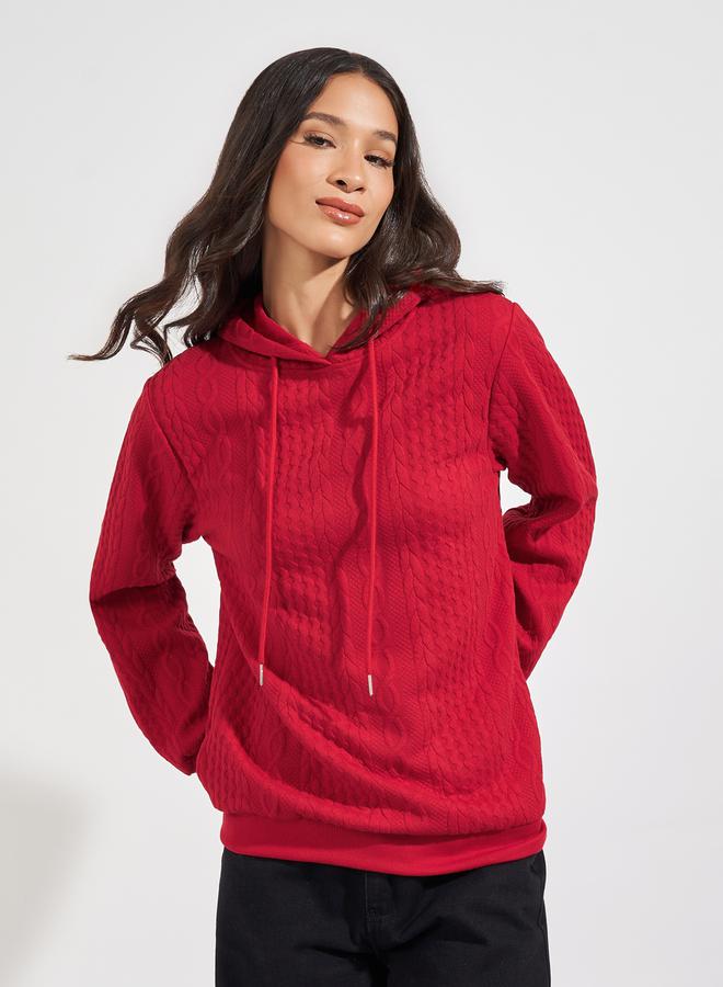 Styli Oversized Regular Length Textured Hoodie  - Image 1