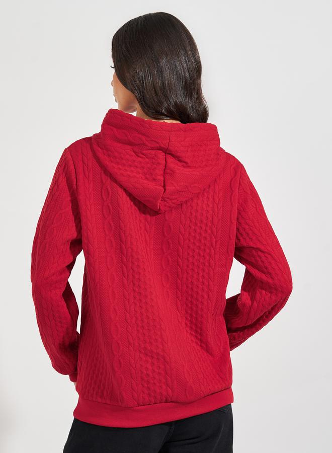 Styli Oversized Regular Length Textured Hoodie  - Image 4