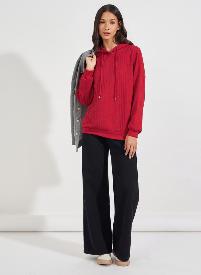 Styli Oversized Regular Length Textured Hoodie  - Image 2