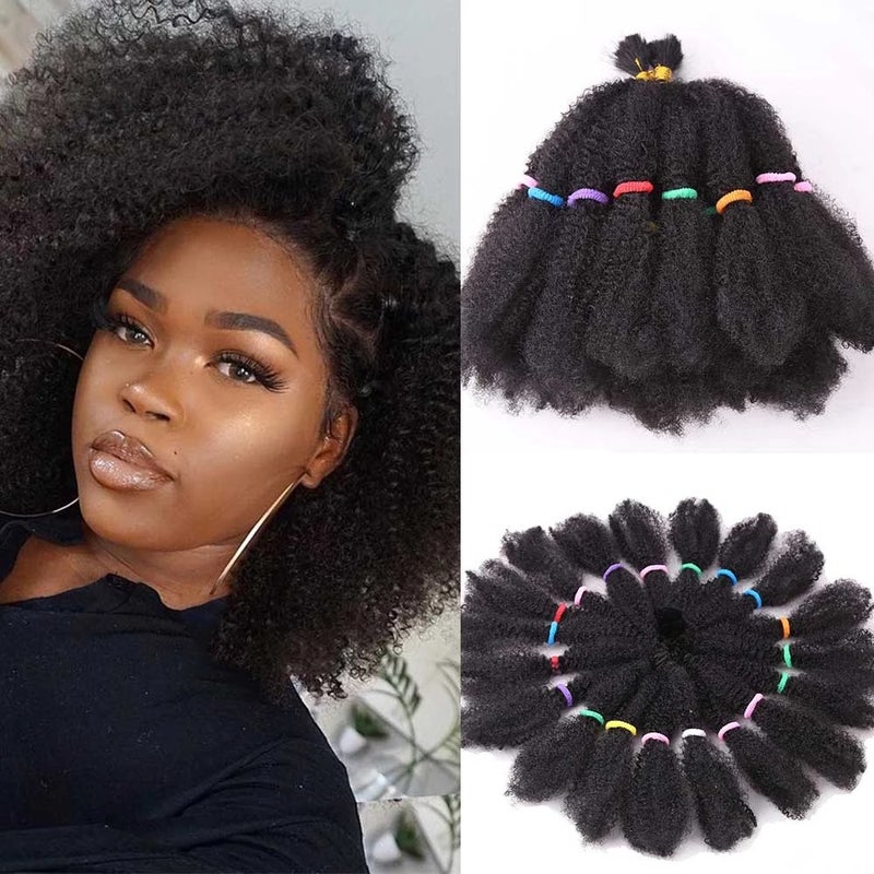 Generic Synthetic Crochet Caterpillar Marley Kinky Curly Hair 12in T/27-50g