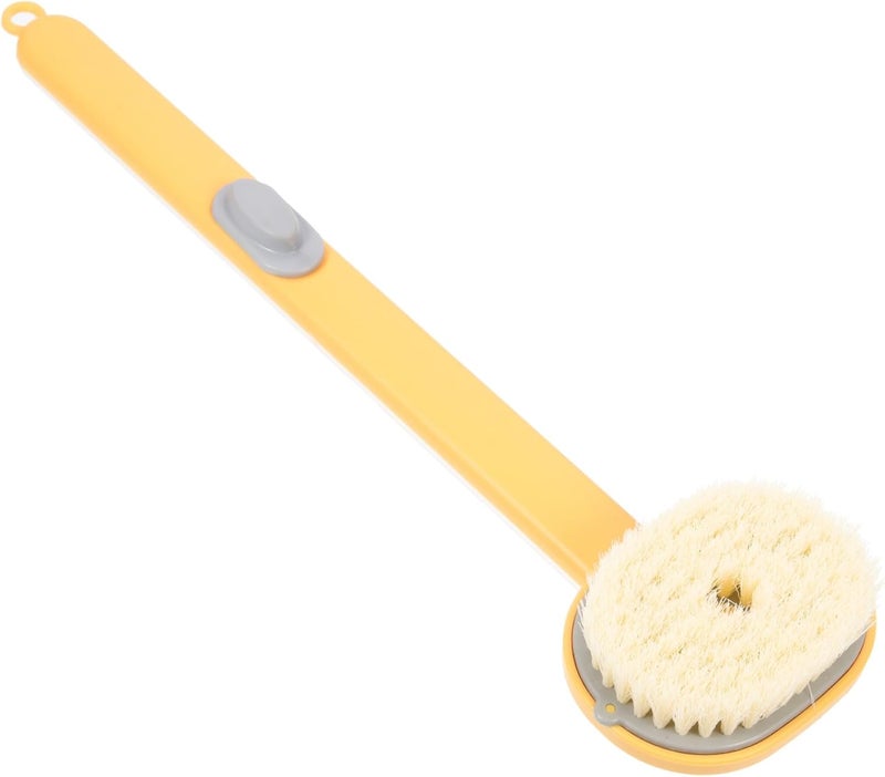 Long Handle Back Scrubber Body Brush for Shower Bath, Yellow Portable Exfoliating Scrub Brush Suitable for Skin Types and Deep Cleaning - Image 1