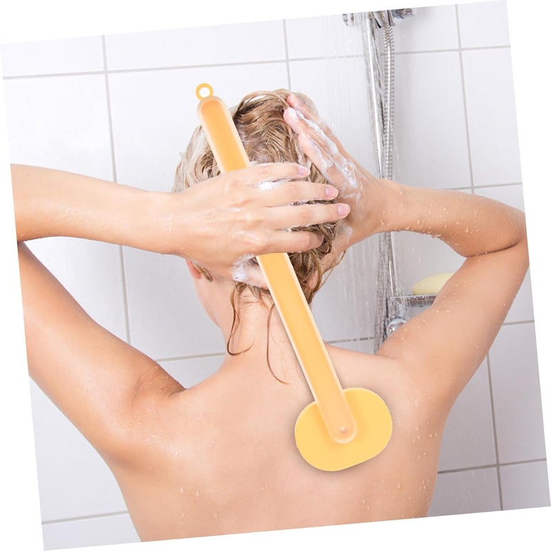 Long Handle Back Scrubber Body Brush for Shower Bath, Yellow Portable Exfoliating Scrub Brush Suitable for Skin Types and Deep Cleaning - Image 3