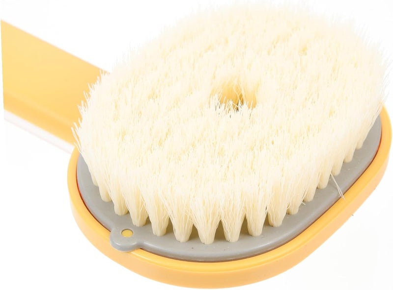 Long Handle Back Scrubber Body Brush for Shower Bath, Yellow Portable Exfoliating Scrub Brush Suitable for Skin Types and Deep Cleaning - Image 2