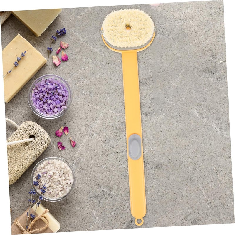 Long Handle Back Scrubber Body Brush for Shower Bath, Yellow Portable Exfoliating Scrub Brush Suitable for Skin Types and Deep Cleaning - Image 4