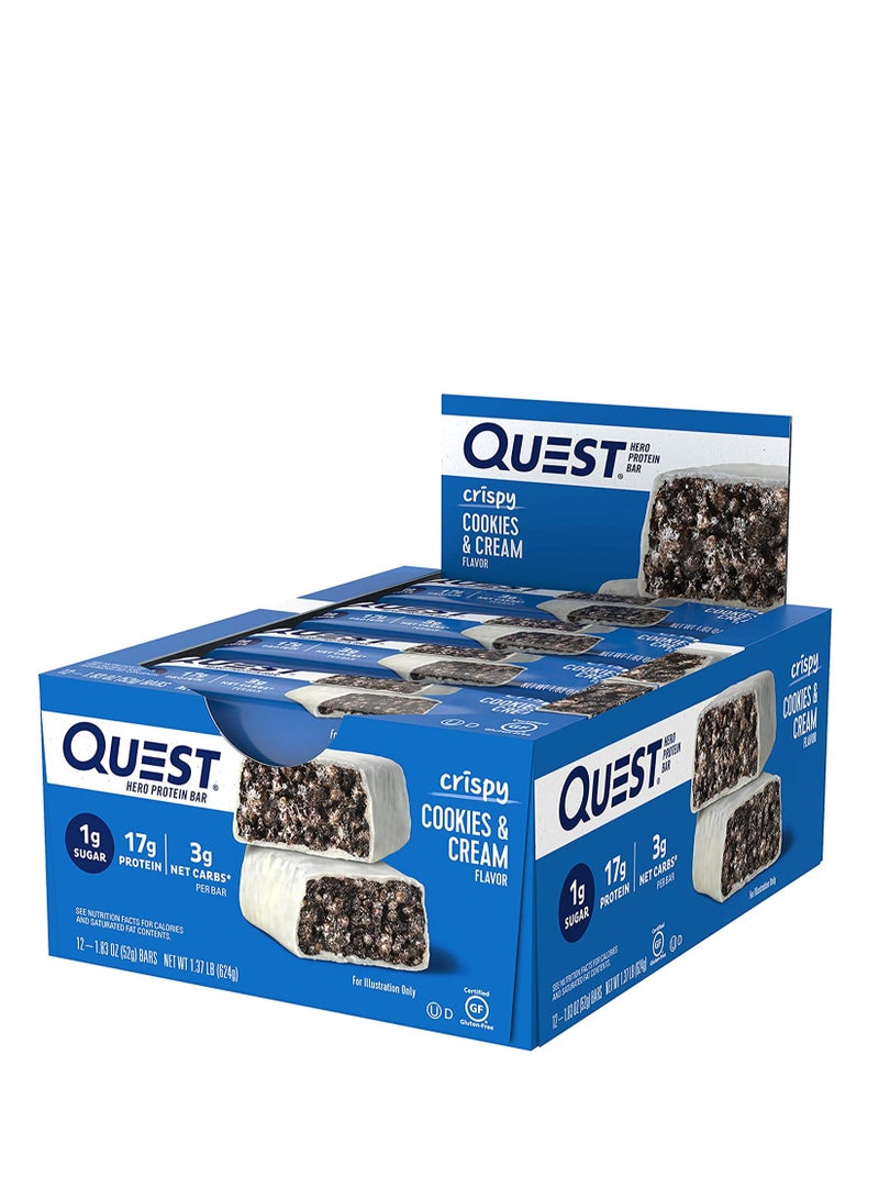 Quest Nutrition Cookies & Cream Hero Bar - 12 Count - Image 1