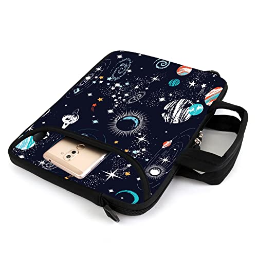 AMARY 13" 13.3" laptop sleeve chromebook case adjustable shoulder strap with handle accessory pocket (Galaxy-1) - Image 4
