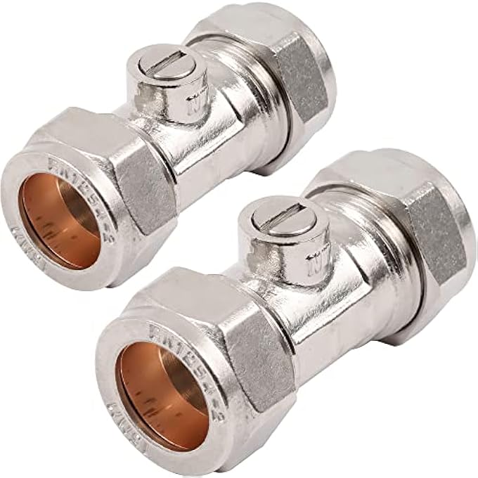 2 X 15MM ISOLATION VALVES WRAS APPROVED - Image 1