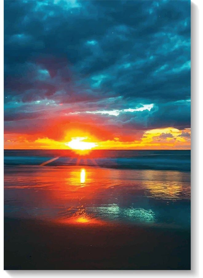 RYN فن الجدار غروب الشمس متعدد الألوان 40x60 سم - Image 1