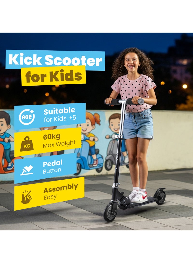GRAFLO GRAFLO 2 Wheel Kick Scooter for kids - Adjustable Handlebar Height - Collapsible Push Scooter for Kids, Aluminum Frame, Foot Brake, PU Wheels, Hold Up to 55kgs (5+ Years)  - Image 3
