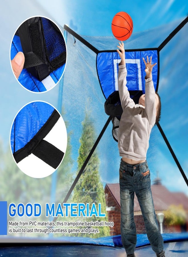 Garneck Mini Basketball Hoop for Trampoline with 3 Balls and Inflator Portable Trampoline Basketball Game Attachment for Indoor and Outdoor Sports Fun - Image 2