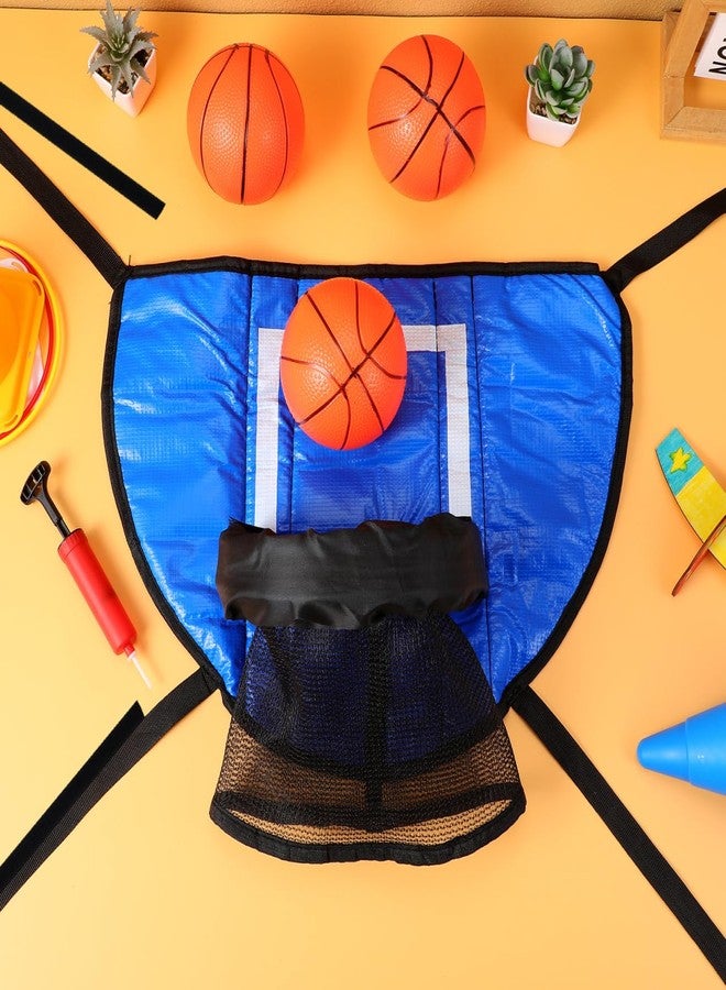 Garneck Mini Basketball Hoop for Trampoline with 3 Balls and Inflator Portable Trampoline Basketball Game Attachment for Indoor and Outdoor Sports Fun - Image 5