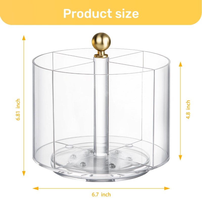 NACIMAX 360Â° Rotating Acrylic Utensil Caddy, Silverware Caddy Countertop, Flatware Cutlery Holder with 4 Compartment - Image 2