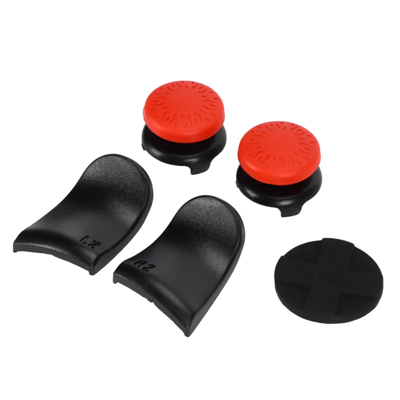 5in 1 Thumb Stick Grip Key Cap Joystick Cover L2 R2 Trigger Extender for PS5 Controller Rouge - Image 1