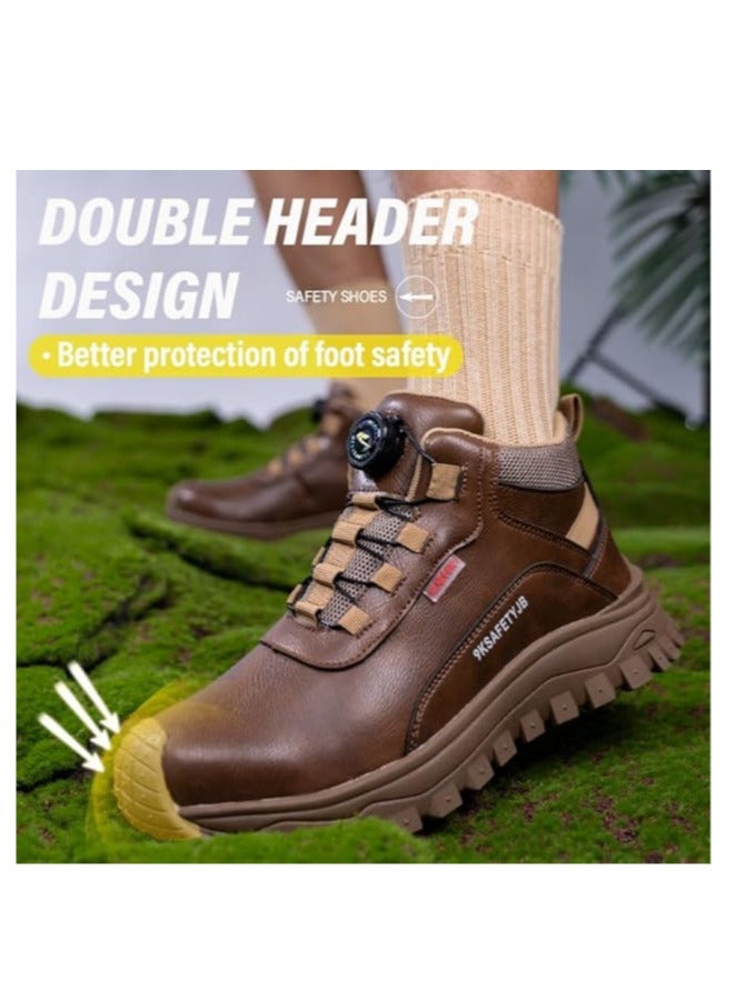 Men's Industrial Safety Boots Waterproof Anti-Slip Insulated Anti Smashing Puncture Resistant Work Shoes Sports Style Casual Solid Low Top with Round Toe Steel Guard Fabric Lined PU Upper and Sole All Season(42 EUR) - Image 3