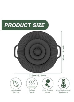 SYOSI Spill Stopper, Lid Cover Silicone Spill Stopper, Reusable Boil Over Spill Stopper Lid, Multifunctional Overflow Stopper Lid for Pans and Pots Boil Kitchen Over Safeguard (11.8 Inch)  - Image 3