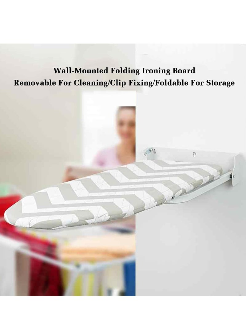 XiuWoo Wall Mounted Ironing Board Fold Down Ironing Board Wall Mount Folding Ironing Board Cabinet with Heat Resistant Cover Compact Wall Mount Ironing Board for Home Apartment Small Spaces,Load 20 Kg - Image 2