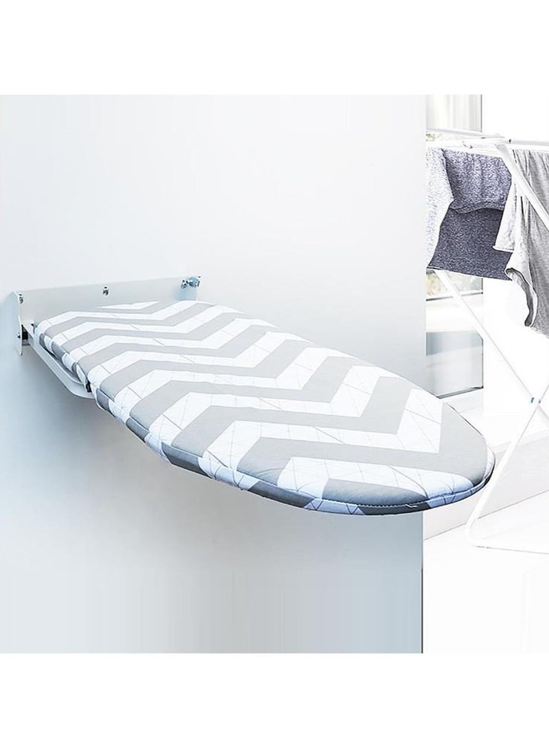 XiuWoo Wall Mounted Ironing Board Fold Down Ironing Board Wall Mount Folding Ironing Board Cabinet with Heat Resistant Cover Compact Wall Mount Ironing Board for Home Apartment Small Spaces,Load 20 Kg - Image 3