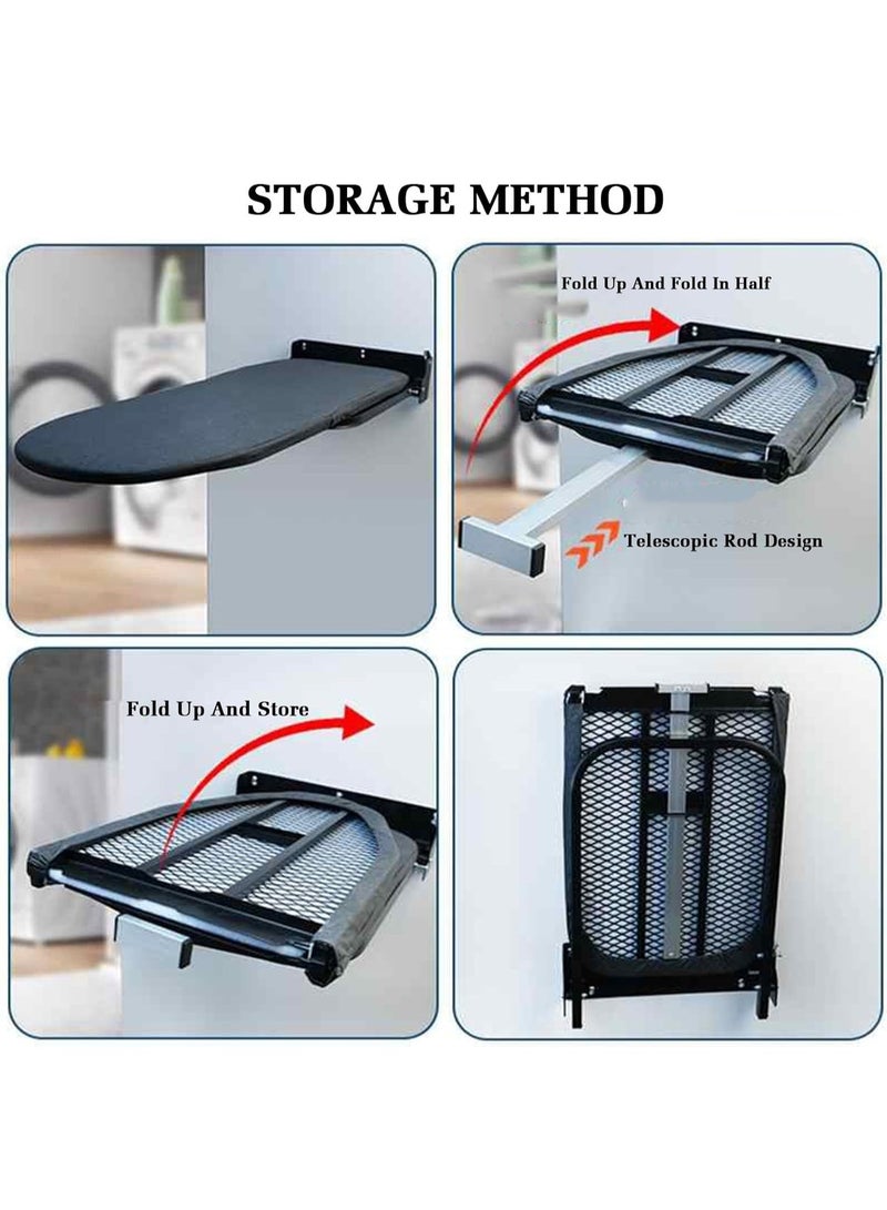 XiuWoo Wall Mounted Ironing Board Fold Down Ironing Board Wall Mount Folding Ironing Board Cabinet with Heat Resistant Cover Compact Wall Mount Ironing Board for Home Apartment Small Spaces,Load 20 Kg - Image 5