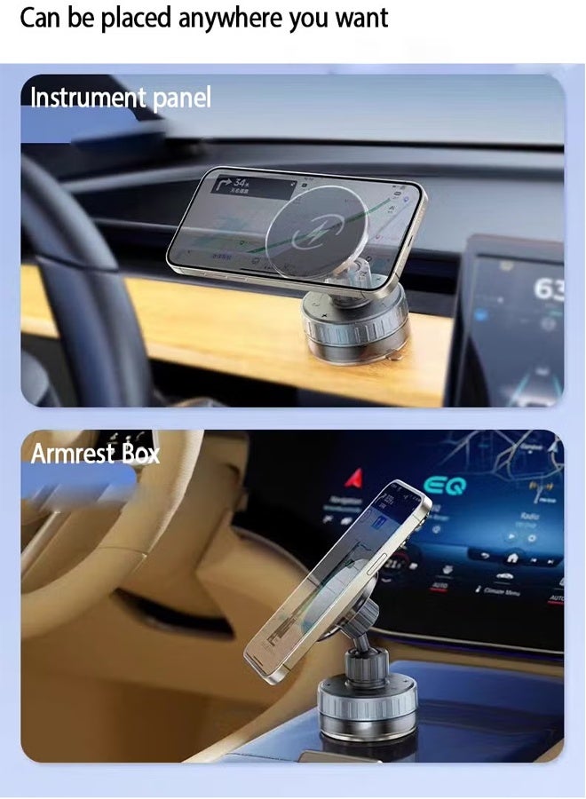 إكس ليفيل حامل هاتف مغناطيسي للسيارة، قاعدة شفط دوارة متعددة الزوايا تدوم طويلاً، مناسبة للسيارة والصالة الرياضية والمرآة والسطح الأملس - Image 2