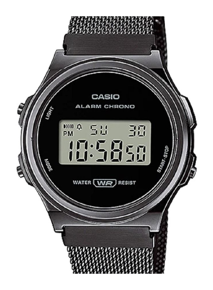 Casio Women Watch Vintage Digital Stainless Steel Mesh Band A171WEMB-1ADF. - Image 3