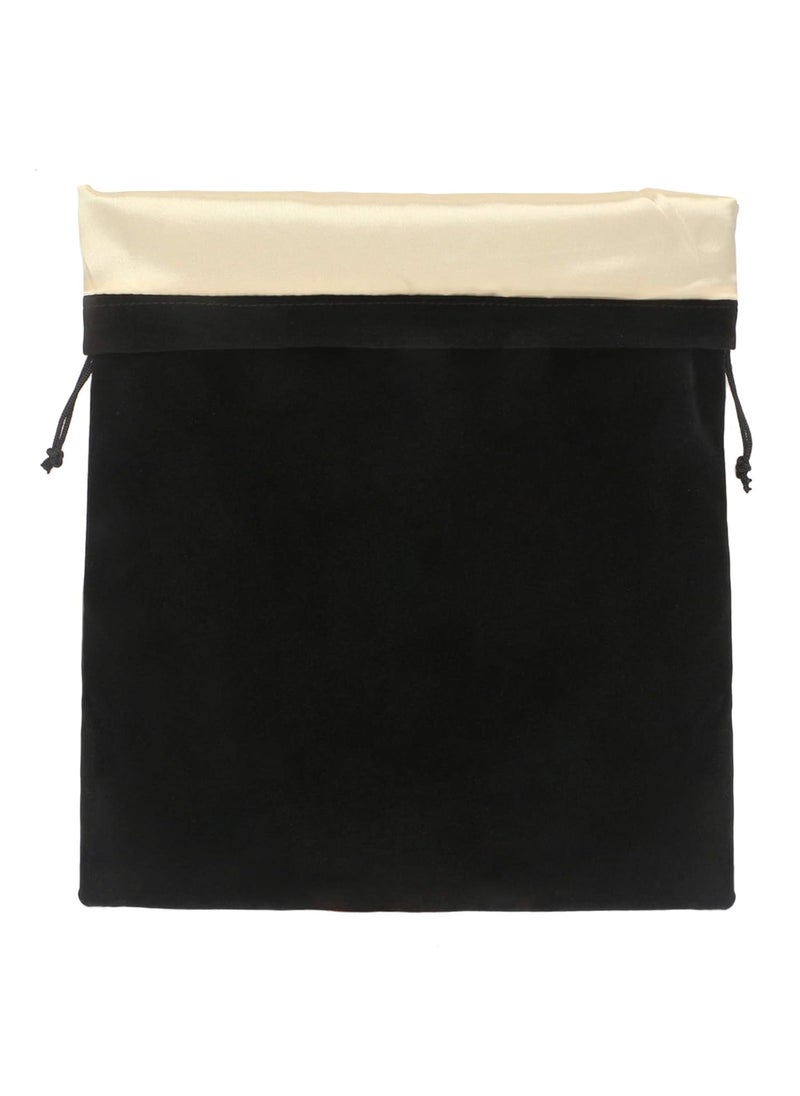 Segbeauty Segbeauty Large Hair Dryer and Garment Organizer Bag - Velvet Drawstring Pouch with Satin Liner, 11.8x15.7 inch, Black, for Diffuser, Straighteners, Clothes 