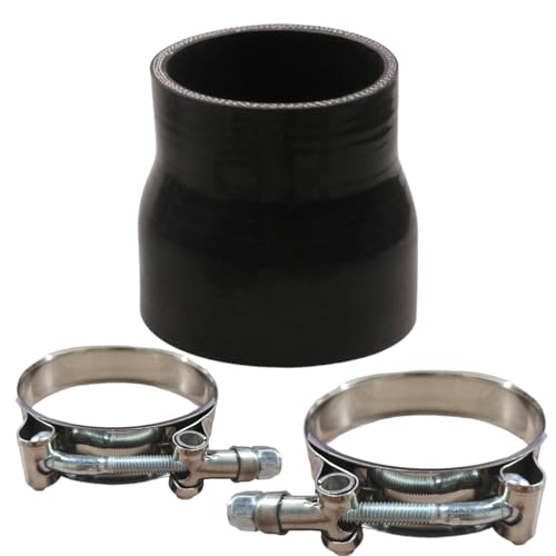 UHANBUT 25 to 3 Silicone Reducer Intercooler Tube Kit with TBolt Clamps Universal 4Ply Reinforced Straight Coupler Hose Vehicle Intake Piping Accessories - Image 1