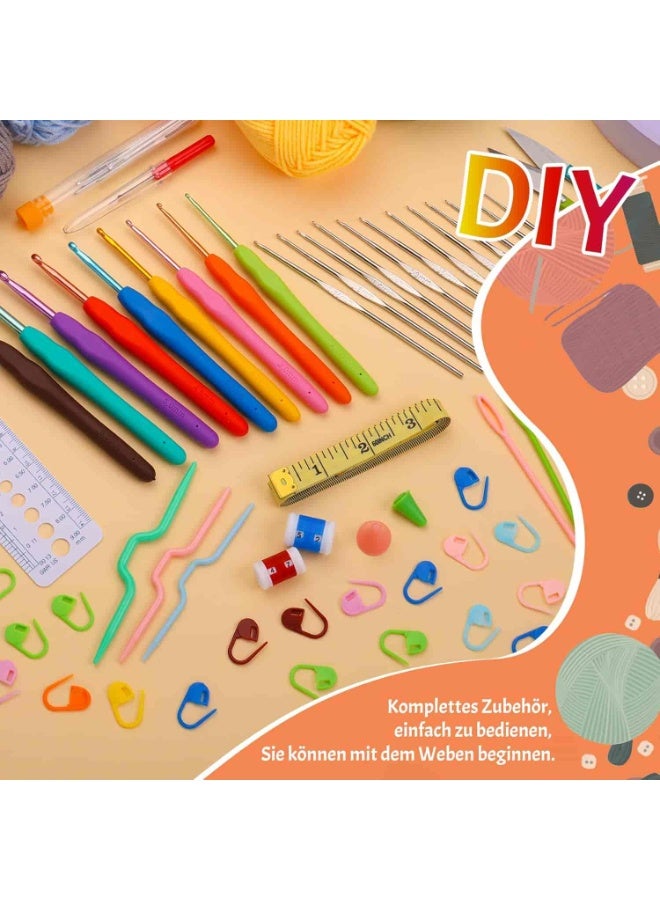 Mitoy 103 Pieces Crochet Hook Set for Beginners, Crochet Hook and Yarn Knitting Accessories with Crochet Bag - Image 2