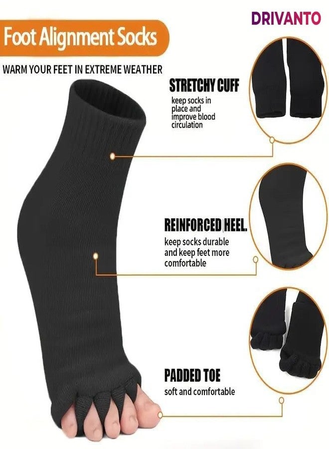 DRIVANTO Foot Alignment Socks Cotton | 5 Toe Separator | For Foot Pain Relief | Bunion Corrector | Hallux Valgus | Plantar Fasciitis | 1 Pair - Image 4