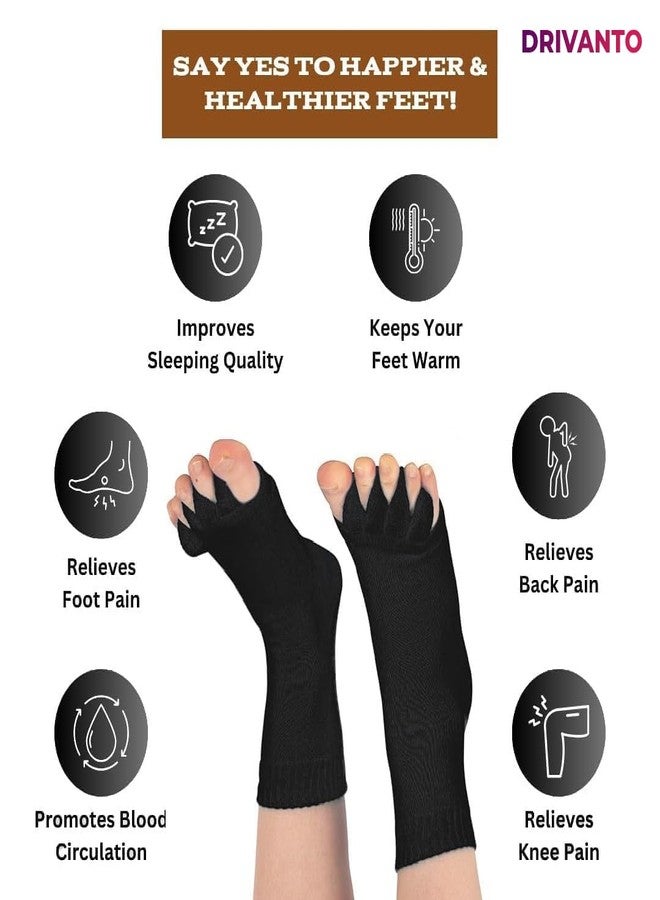 DRIVANTO Foot Alignment Socks Cotton | 5 Toe Separator | For Foot Pain Relief | Bunion Corrector | Hallux Valgus | Plantar Fasciitis | 1 Pair - Image 5