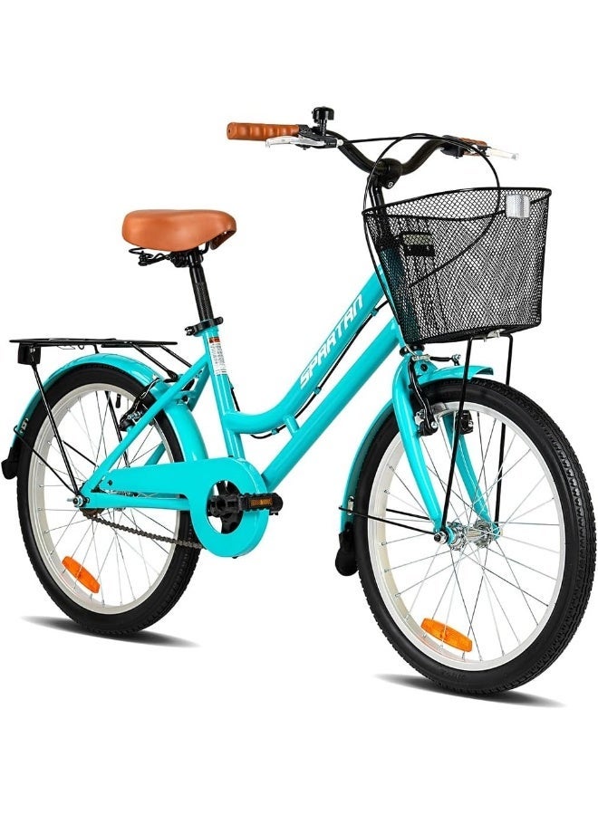 Spartan 24-Inch Classic City Bike | 24-Inch Wheel Size | Adjustable Seat | Single Speed Urban Bicycle With Rear Carrier And Front Basket | Comfortable Upright Geometry | Black - Image 1