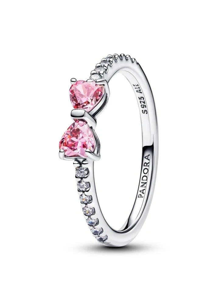 Sparkling Pink Bow Ring