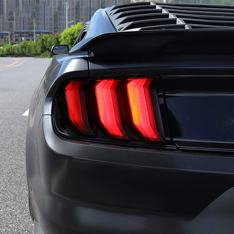 RT-TCZ Tail Light Lamp Cover Guard Trim Frame Bezels Decoration Accessories for Ford Mustang 2018 2019 2020 2021(Black) - Image 3