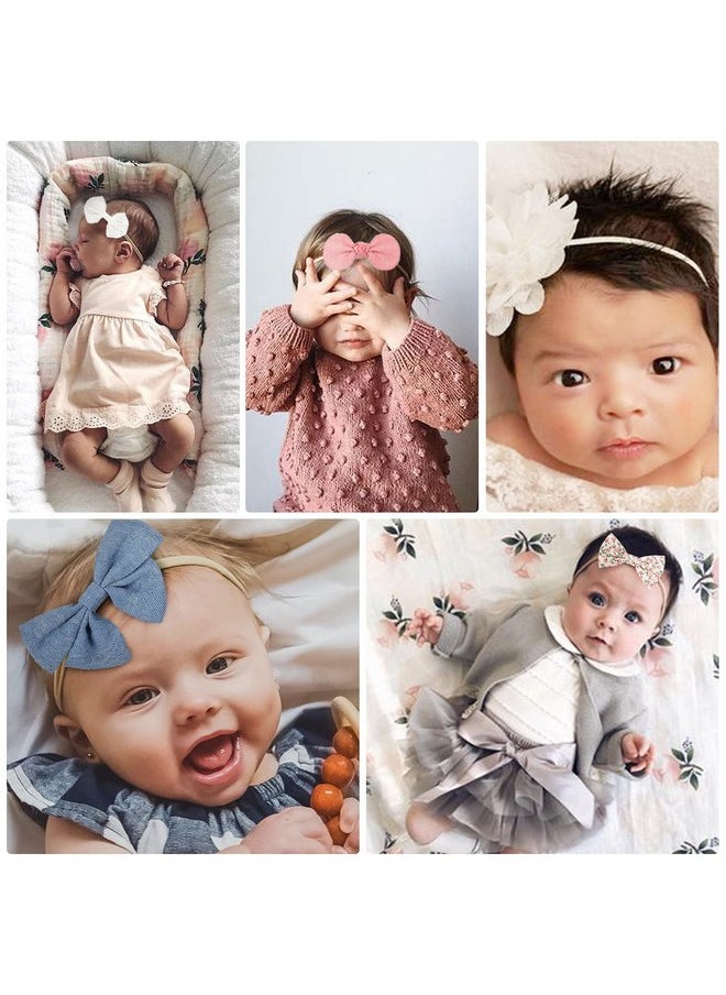 DRESHOW DRESHOW BQUBO Baby Girl Headbands with Bows Nylon Hairbands Handmade Hair Accessories for Newborn Infant Toddlers 10 Pack  - Image 4