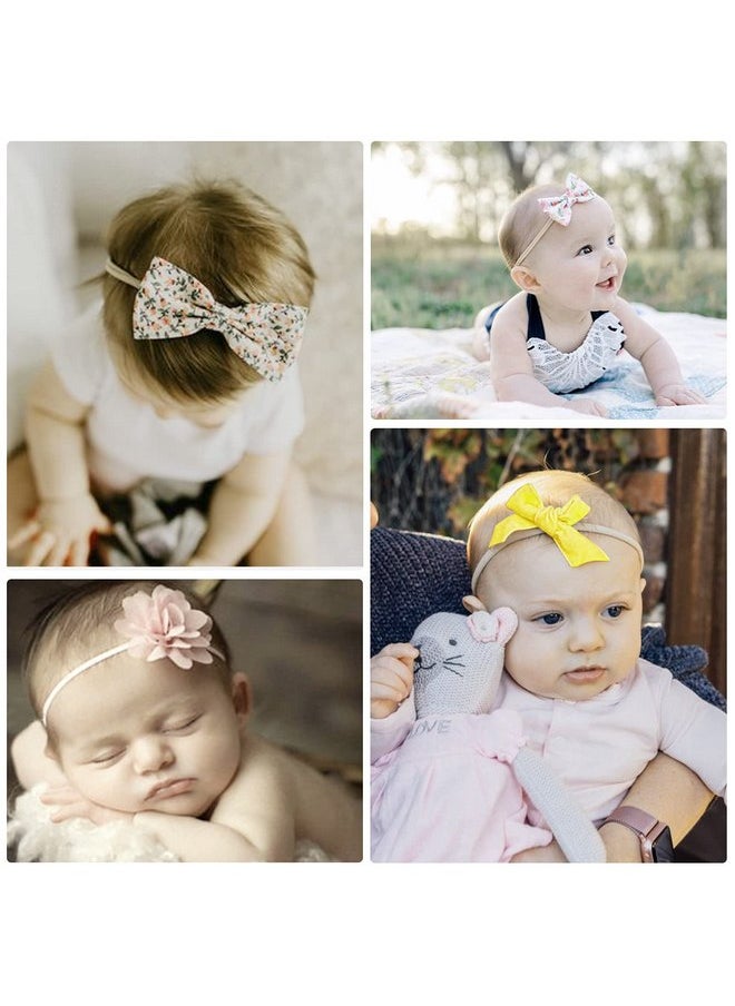 DRESHOW DRESHOW BQUBO Baby Girl Headbands with Bows Nylon Hairbands Handmade Hair Accessories for Newborn Infant Toddlers 10 Pack  - Image 3