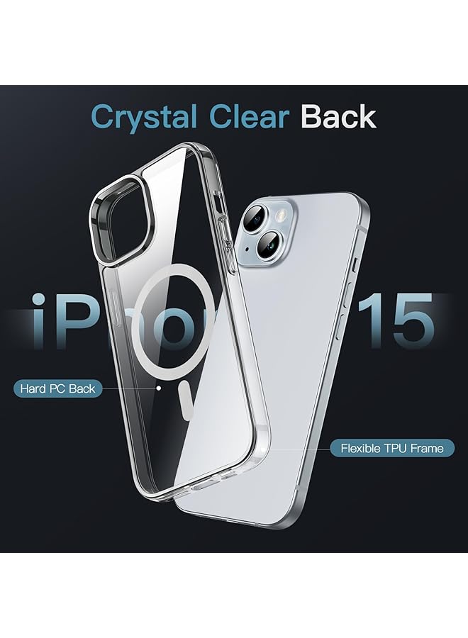 جي تيك جراب مغناطيسي لهاتف Iphone 15 6.1 بوصة متوافق مع الشحن اللاسلكي Magsafe غطاء ممتص للصدمات للهاتف مضاد للخدش شفاف - Image 4