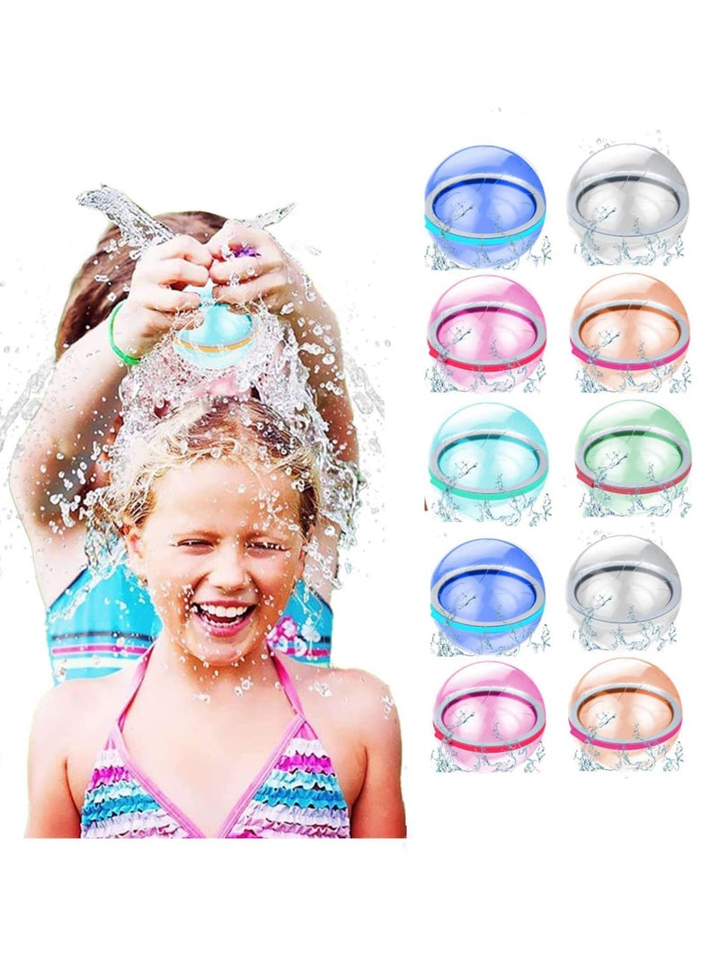 Sweet seven 10-Pack of Reusable Water Balloons: Fun Water Balls for Kids and Adults - Perfect for Pool Parties and Summer Water Fights - Image 1