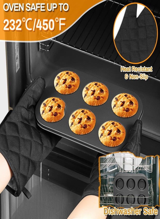 Gymdin 12PCS Nonstick Bakeware Set, Non-Toxic Carbon Steel Baking Pans Set with Wider Grip, Includes Roasting Pan, Cookie Sheet, Cake Pans, Muffin Pans, Cooling Rack, Oven Mitts, Easy Release - Image 5