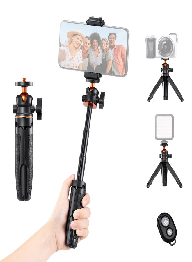 K&F CONCEPT Portable Extendable Selfie Stick Tripod Aluminum Alloy 1/4 In Screw 2kg Load Capacity with Phone Holder Remote Shutter Replacement for iPhone 15/14/13/12 Mirrorless Camera Vlog Live - Image 1