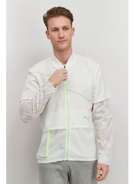 PUMA Men Regular Fit Long Sleeve Training Windbreaker Jacket, White Combo  - Image 1