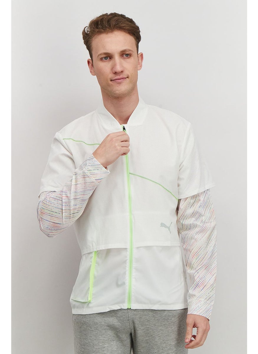 PUMA Men Regular Fit Long Sleeve Training Windbreaker Jacket, White Combo  - Image 1