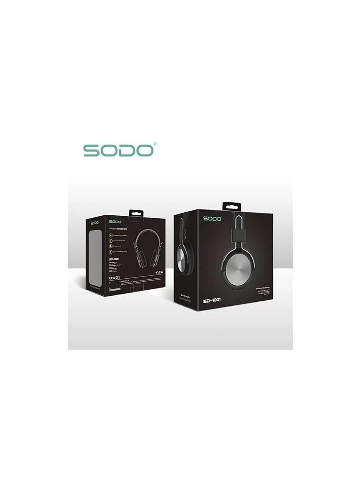 SODO wireless Bluetooth Headphones,Stereo Sound,Bluetooth Compatible Headset Wireless, Big Headphone, Sport Earphone, Support micro sd card/AUX/TF Card/Built in Microphone (black) - Image 2