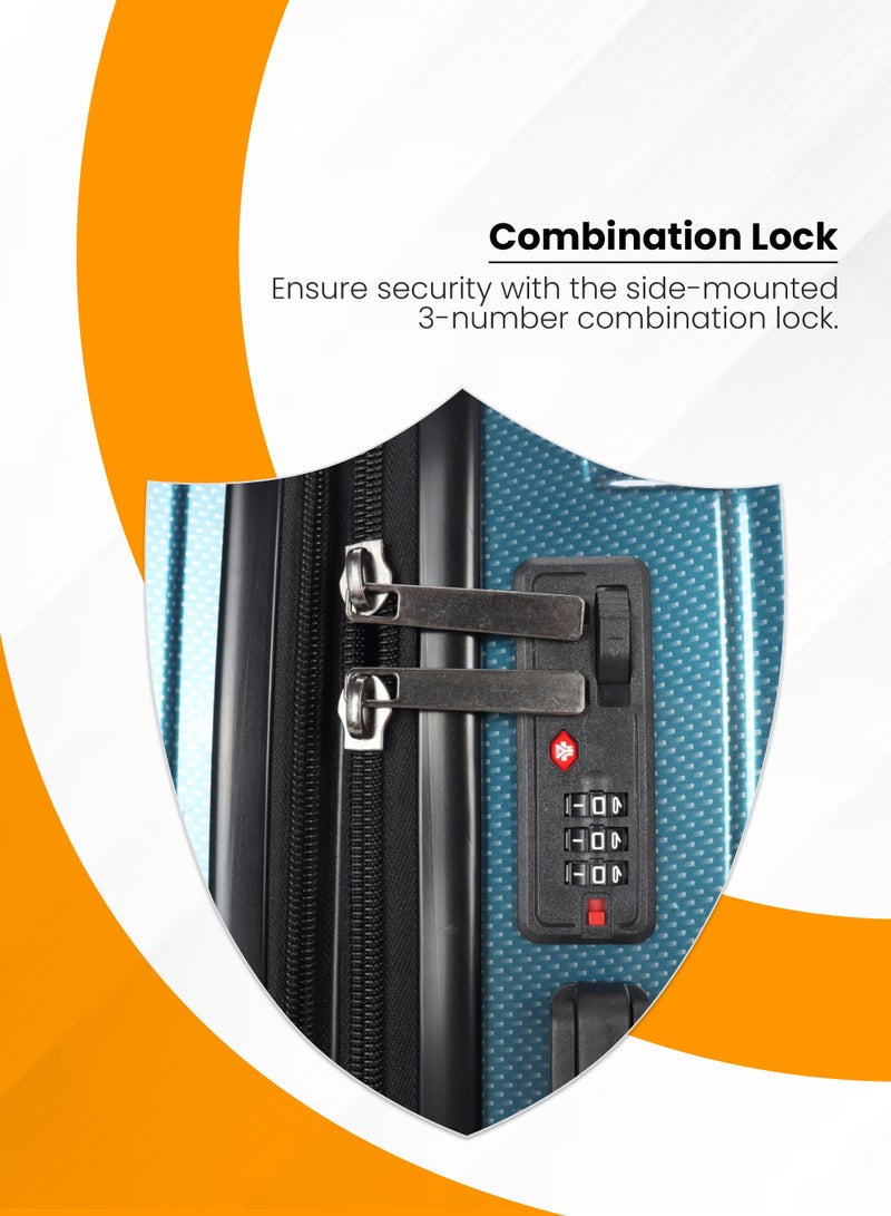 ستارجولد طقم حقائب سفر بعجلات من 3 قطع TPC عجلات جانبية صلبة مع قفل TSA - Image 5