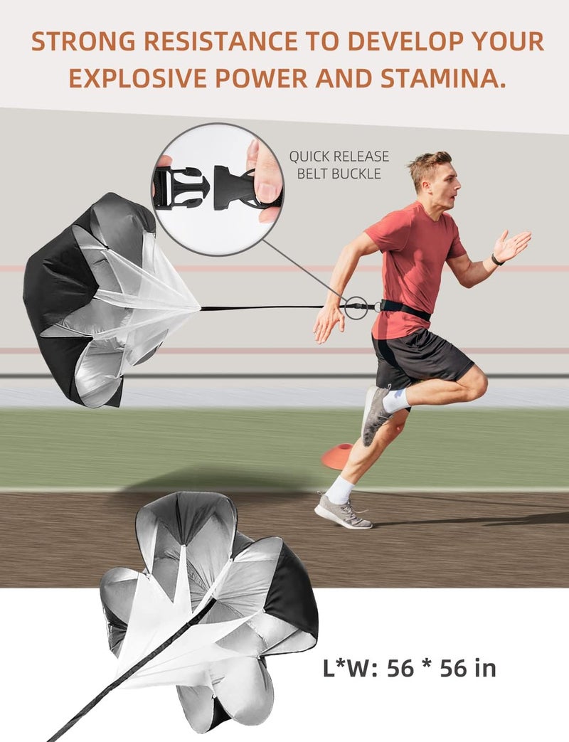 GHB Agility Ladder and Football Training Equipment Set with Hurdles, Parachute, Cones, and Resistance Bands - Image 4