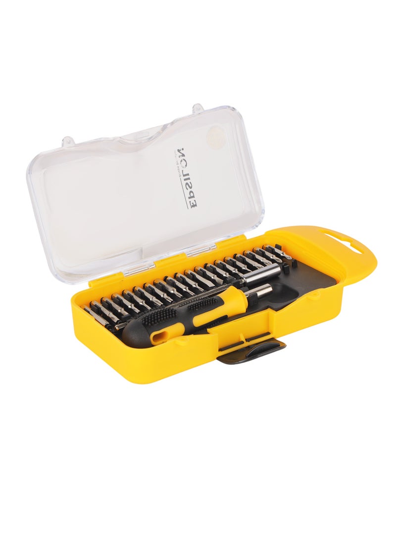 Epsilon - 21 Pieces Precision Screwdriver Bit Set- EPSRS1576/ Versatile and Highly Durable, Includes 19 4x28mm, Philips, Hex, Torx Bits, Slotted, 4 Connecting Rods and Screwdriver Handle - Image 1