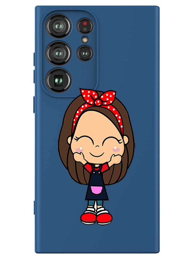 Theodor Protective Slim Fit Case Liquid Silicone Cover with Full Body Protection Anti-Scratch Shockproof Case For Samsung Galaxy S24 Ultra (Blue) - FORZA350 Girl - Image 1