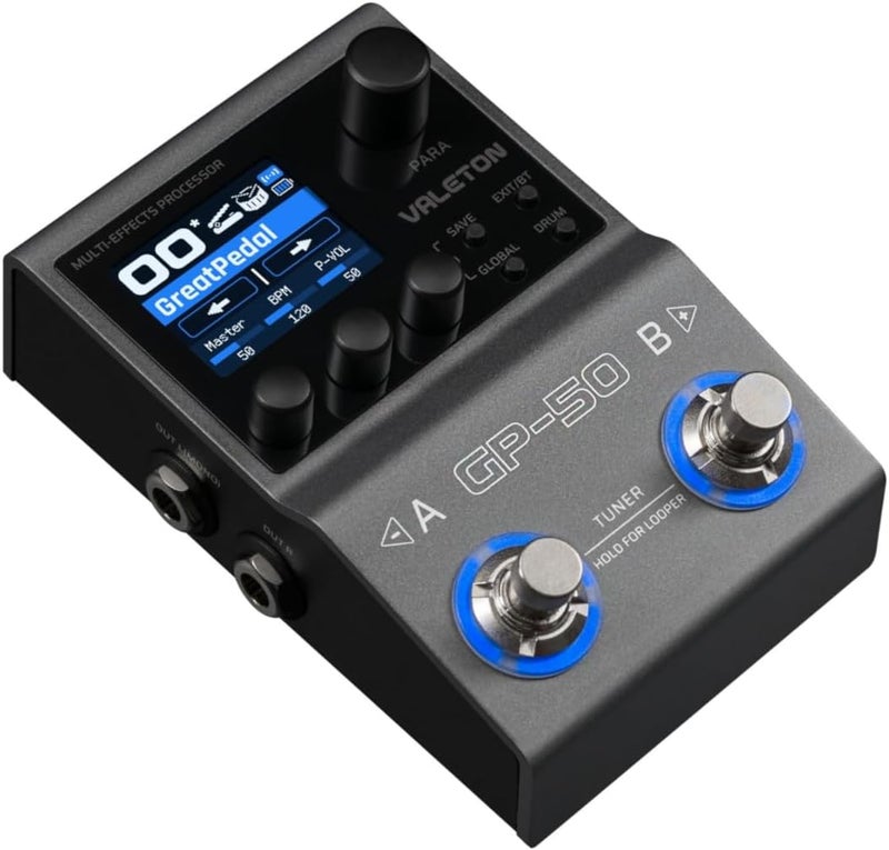 VALETON GP-50 - Multi-Effects Guitar Pedal with Amp Models, Cab Sims, FX, Looper, Tuner & USB Audio - Image 4