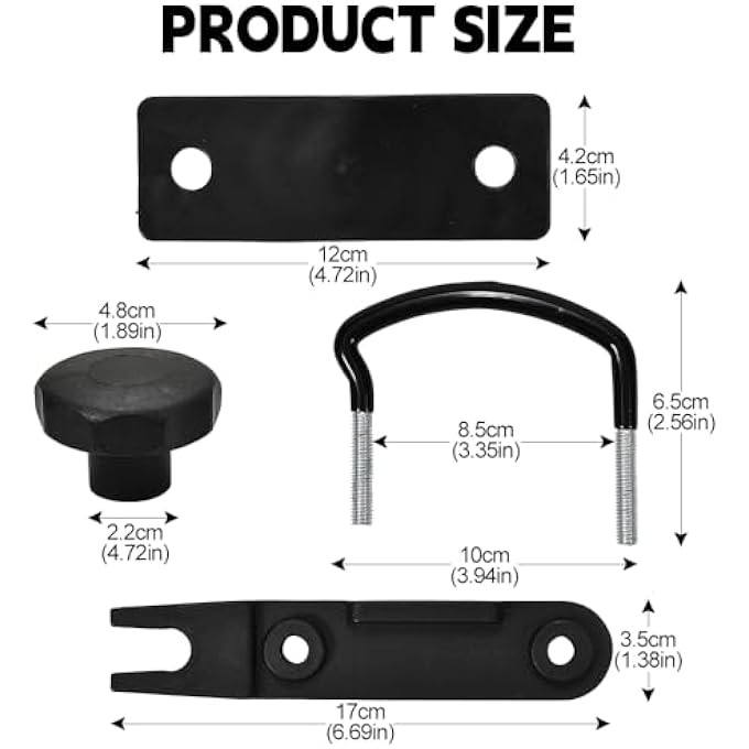 rayihni 4 PCS Car Rooftop Cargo U Bolt Clamps Set Universal Stainless Steel Car Roof Box Carrier Rack Bolts Mounting Accessories Kit, U-Bracket Clips with 8 Lock Nuts 2 Straps Kit for Most Cars - Image 3