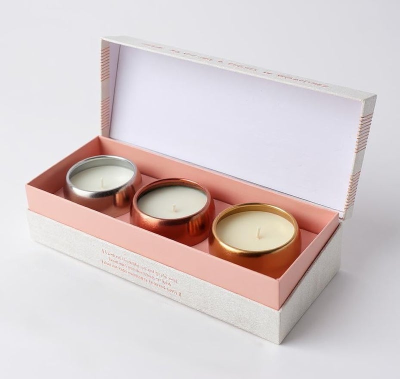 AURA DECOR Auradecor Sanskrit Serenity Candle Gift Set Organic Luxry Aroma Candle Set for Diwali, HomeDecor, & Gifting (Set of 3) - Image 5